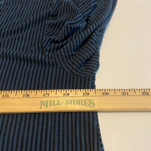 Habitat Women L Striped Top Blue Dolman Sleeve Stretch Shirt Casual Pullover - Picture 8 of 10